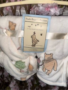 Pooh-Bear-Collection 2-Pack Baby Blanket - Cream with Pastel Prints